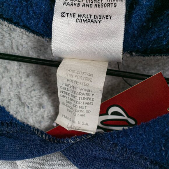 Mickey Inc Mickey Mouse Spell Out Color Block Hoodie Sweatshirt Large VTG 90s - Picture 5 of 11